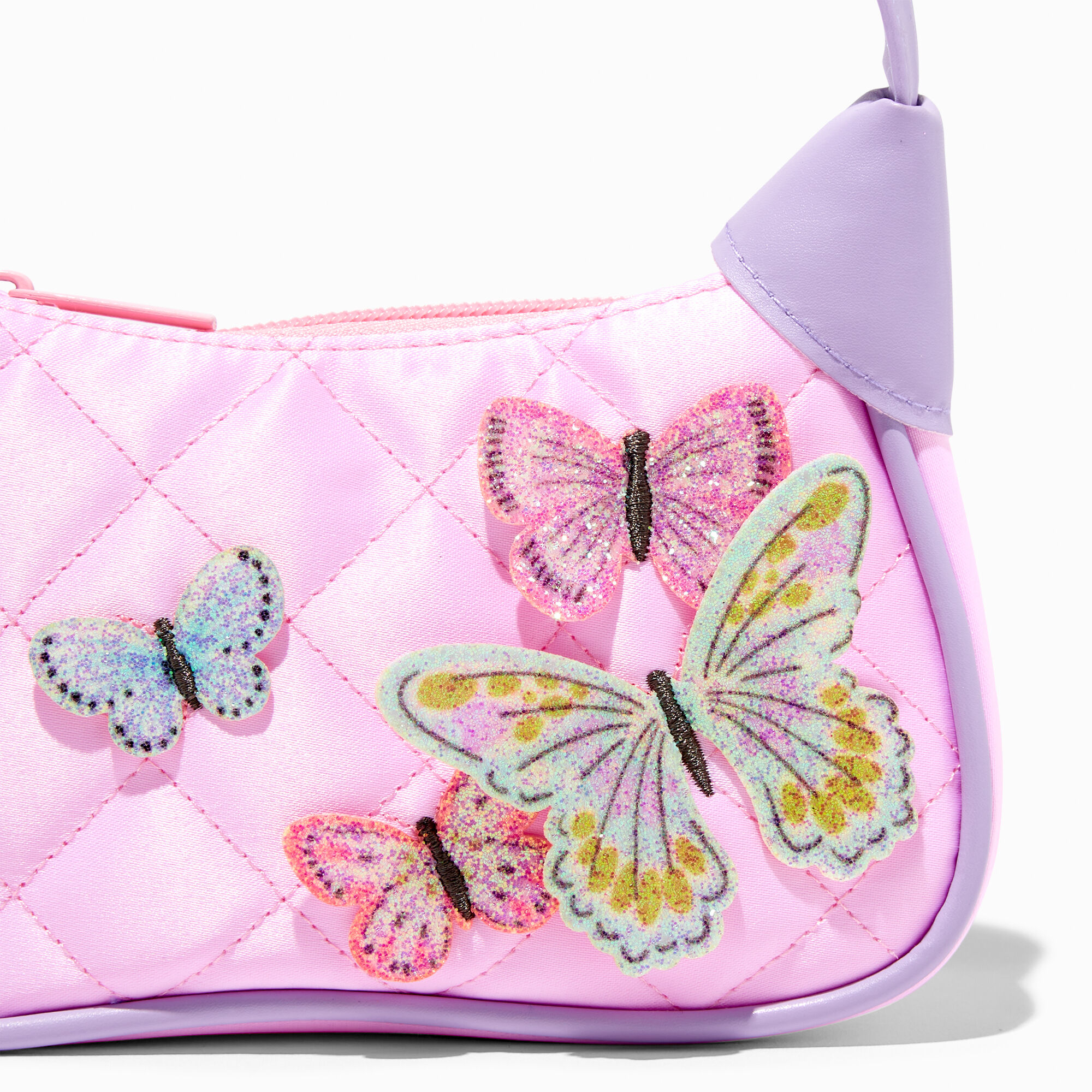Claire's Club Glitter Heart Crossbody Bag - Pink | Claire's US
